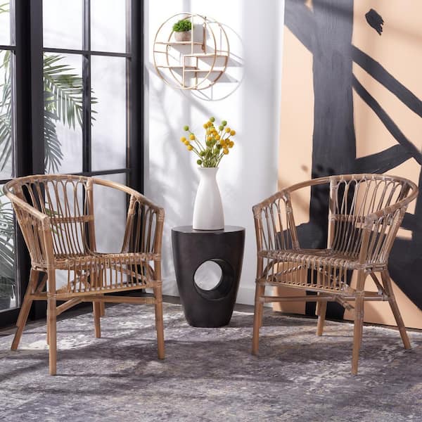 SAFAVIEH Adriana Gray/Off-White Arm Chair