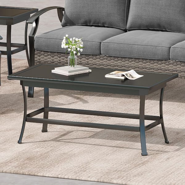 Black Rectangle Outdoor Coffee Table