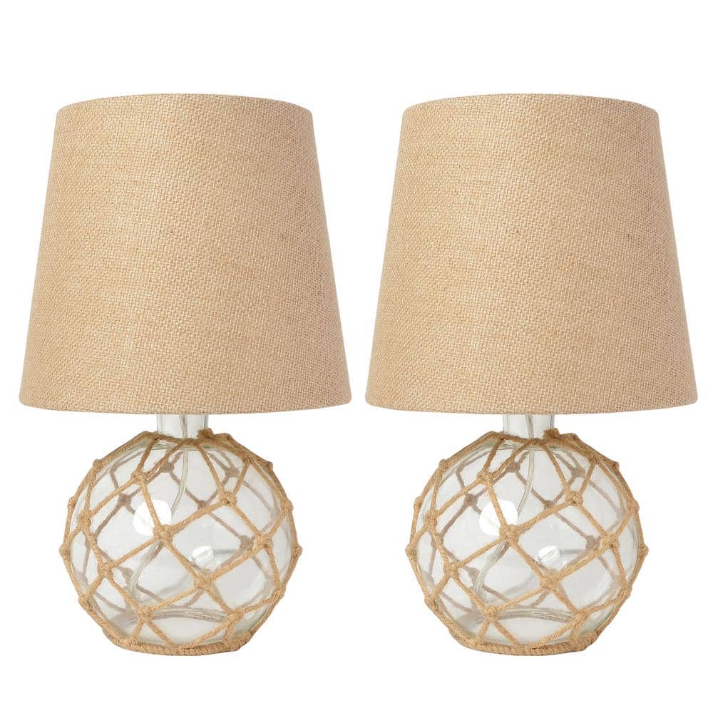 14.75 in. Buoy Rope 2-Pack Nautical Netted Coastal Ocean Sea Glass Table La