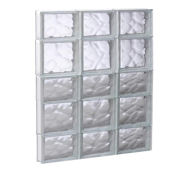 Clearly Secure 23.25 in. x 32.75 in. x 3.125 in. Frameless Wave Pattern Non-Vented Glass Block Window