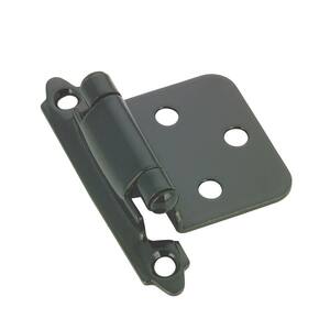 Black Semi-Concealed Self-Closing Variable Overlay for Face Frame Cabinet Hinge (2-Pack)