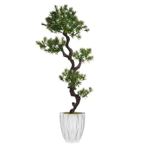 Vintage Home Artificial Faux Real Touch 6.58 ft. Tall Yacca Tree With Fiberstone Planter