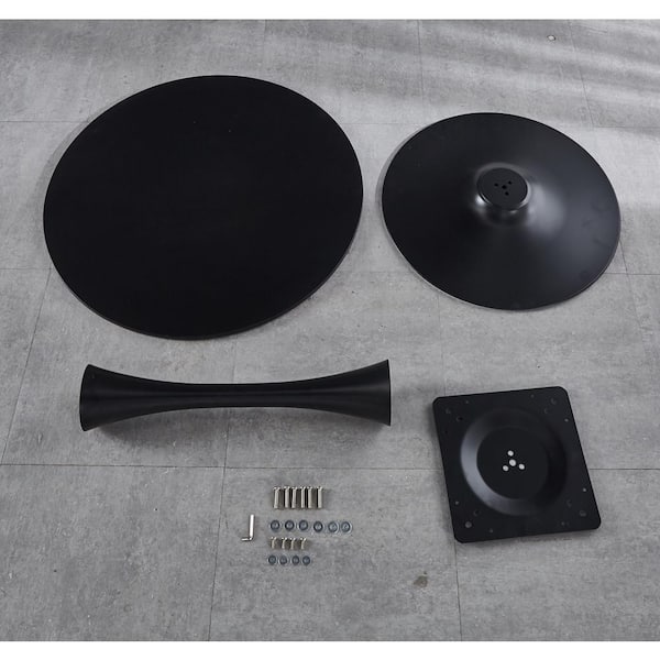 31.5 in.Black Tulip Table Mid-century Dining Table for 2-4 people With Round Mdf Table Top
