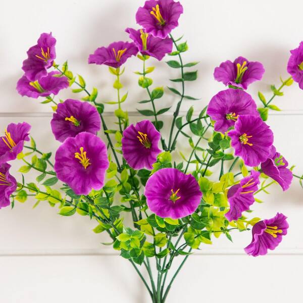 Nearly Natural 14 in. UV Resistant Artificial Morning Glory Bush