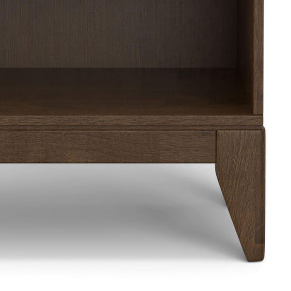 Harper 66 in. Tall Walnut Brown SOLID HARD WOOD 5-Shelf 5 Shelf Bookcase