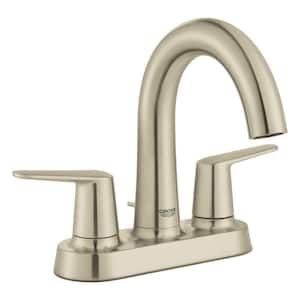 Veletto 4 in. Centerset 2-Handle High-Spout Bathroom Faucet in Brushed Nickel