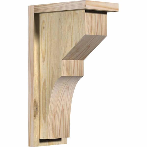 Ekena Millwork 6 in. x 10 in. x 18 in. Douglas Fir Monterey Rough Sawn Corbel with Backplate