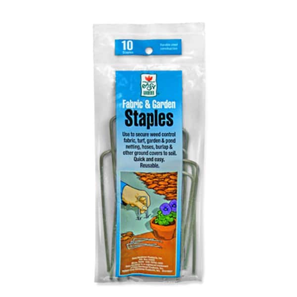 Easy Gardener 3.5 in. Weed Barrier Landscape Fabric Garden Staples (10-Pack)