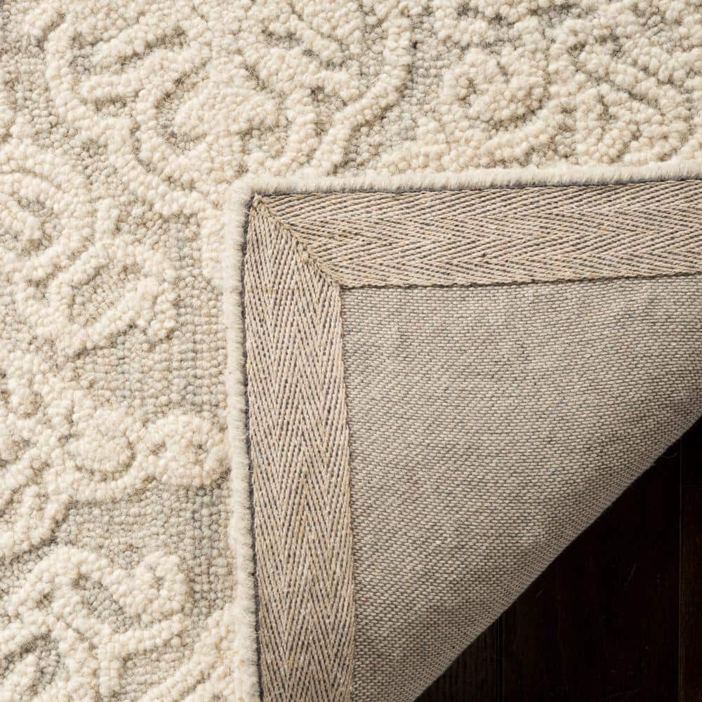 Ivory Floral Hand-Tufted Wool Runner Rug