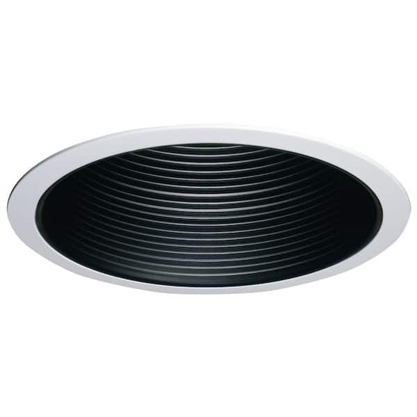 HALO 6 in. Black Recessed Ceiling Light Coilex Baffle with White Trim