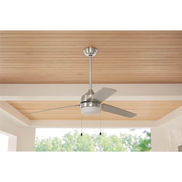 Carrington II 60 in. LED Indoor/Outdoor Brushed Nickel Ceiling Fan with Light