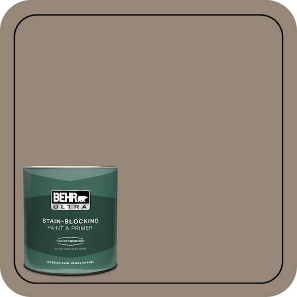 BEHR ULTRA 1 qt. #PPU5-06A Light Truffle Extra Durable Semi-Gloss Enamel Interior Paint & Primer