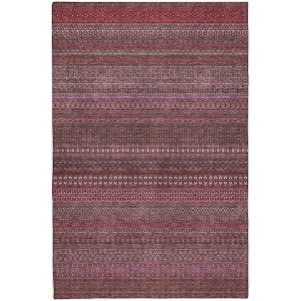 Dream Shag Premium Machine Washable Abstract ADS527 Merlot 9 ft. x 12 ft. Area Rug