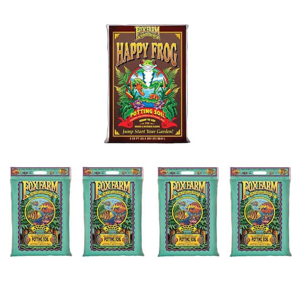 FOXFARM Happy Frog Potting Soil Mix with Foxfarm 12 Qt. Soil 6.3 pH to 6.8 pH (4-Pack)
