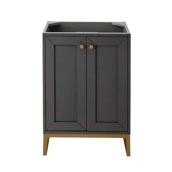 James Martin Vanities Chianti 23.6 in. W x 18.1 in. D x 33.5 in. H Single Bath Vanity Cabinet without Top in Mineral Gray