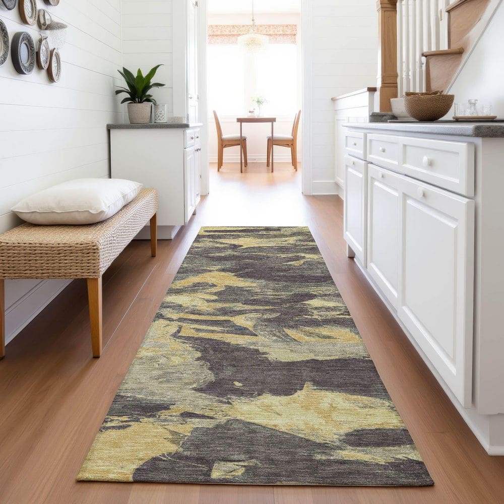 Mayfield Premium Machine Washable Abstract AMF1344 Charcoal 2 ft. 3 in. x 7 ft. 6 in. Runner Rug price history on PriceWatchPro
