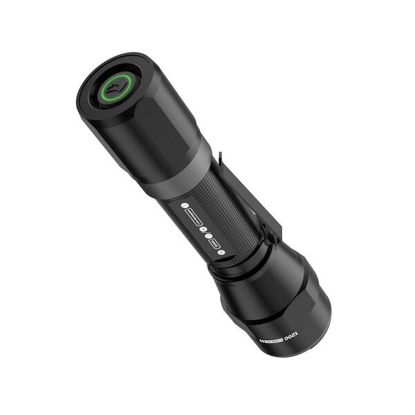 1200 Lumen Tactical LED Rechargeable Flashlight with Power Bank & Dual Power (Green)
