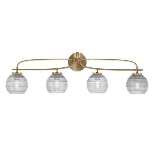 Unbranded Olympia 37.5 in. 4-Light New Age Brass Vanity Light