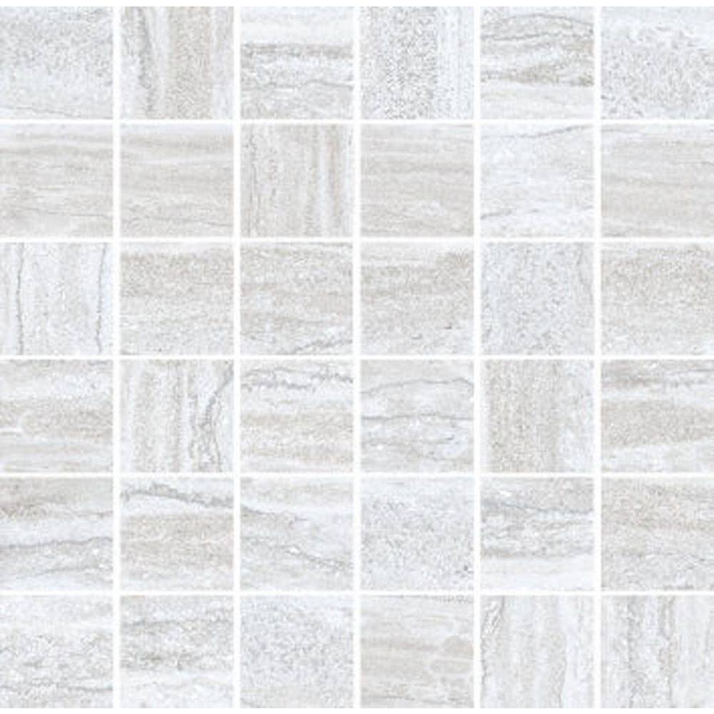 Arenza 4 in. x 4 in. Matte Light Gray Porcelain Square Stone Look Mosaic Floor and Wall Tile Sample (0.14 sq ft) price history on PriceWatchPro