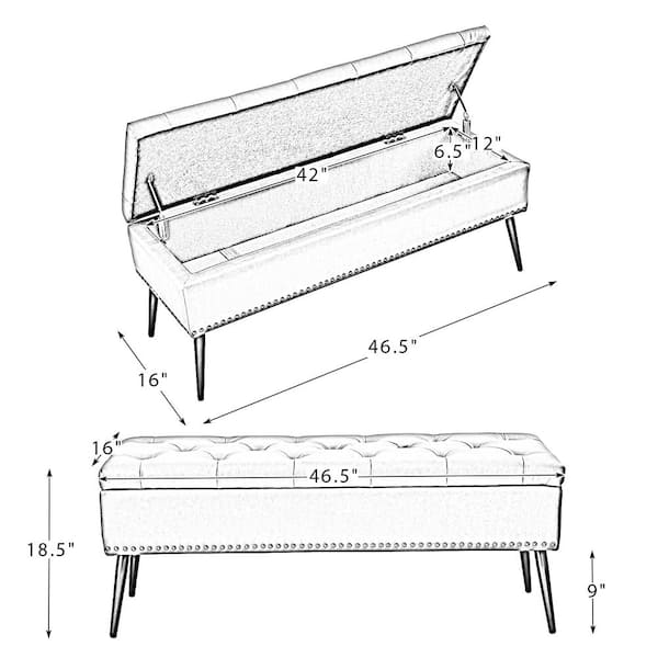 Bedroom bench deals height