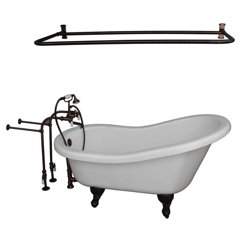5 ft. Acrylic Ball and Claw Feet Slipper Tub in White Oil Rubbed Bronze Accessories price history on PriceWatchPro