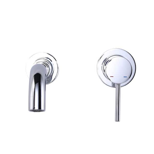 ALEASHA Single Handle Wall Mounted Bathroom Sink Faucet in Chrome