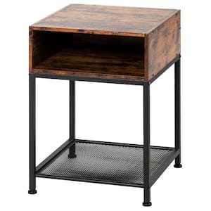 1-Drawer Brown Nightstand 16 in. L x 16 in. W x 23 in. H