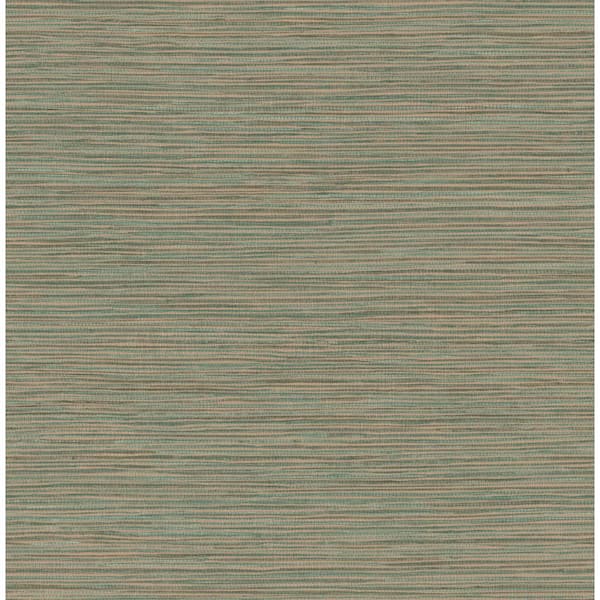 Advantage Alton Green Faux Grasscloth Textured Non-Pasted Non-Woven Wallpaper Sample