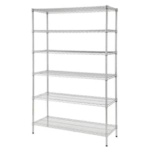 6-Tier Commercial Grade Heavy Duty Steel Wire Shelving Unit in Chrome (48 in. W x 72 in. H x 18 in. D)