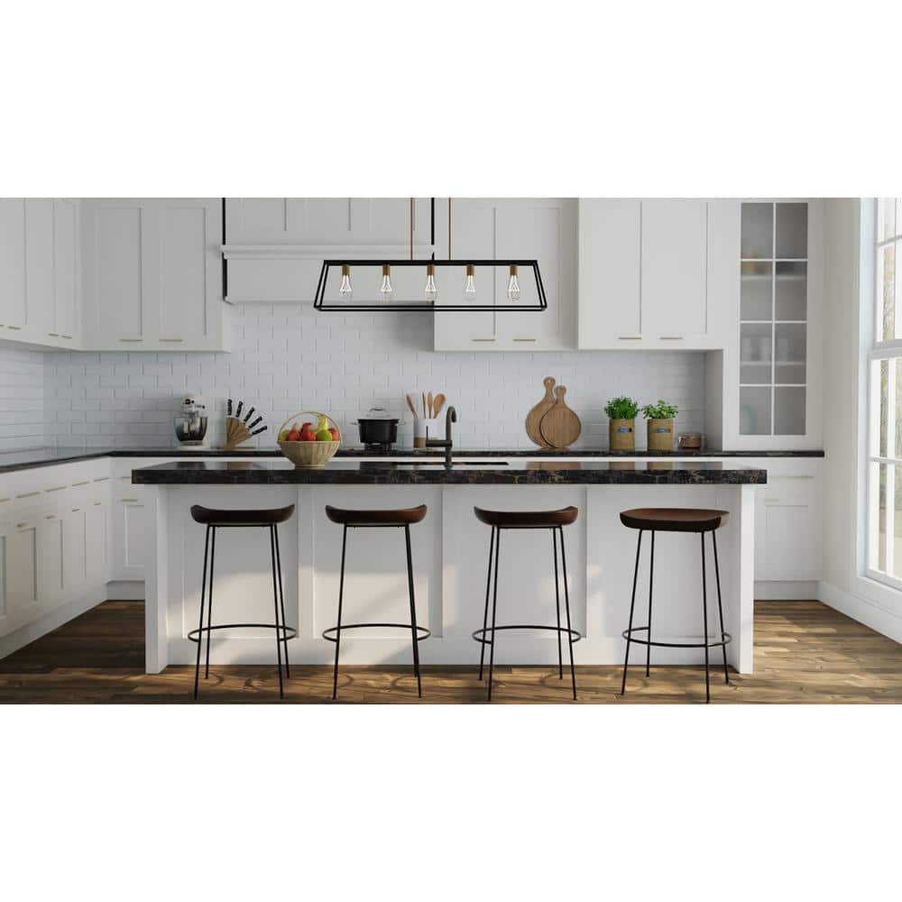 Diya Chestnut and Black Mango Wood Bar Stools, Set of 2