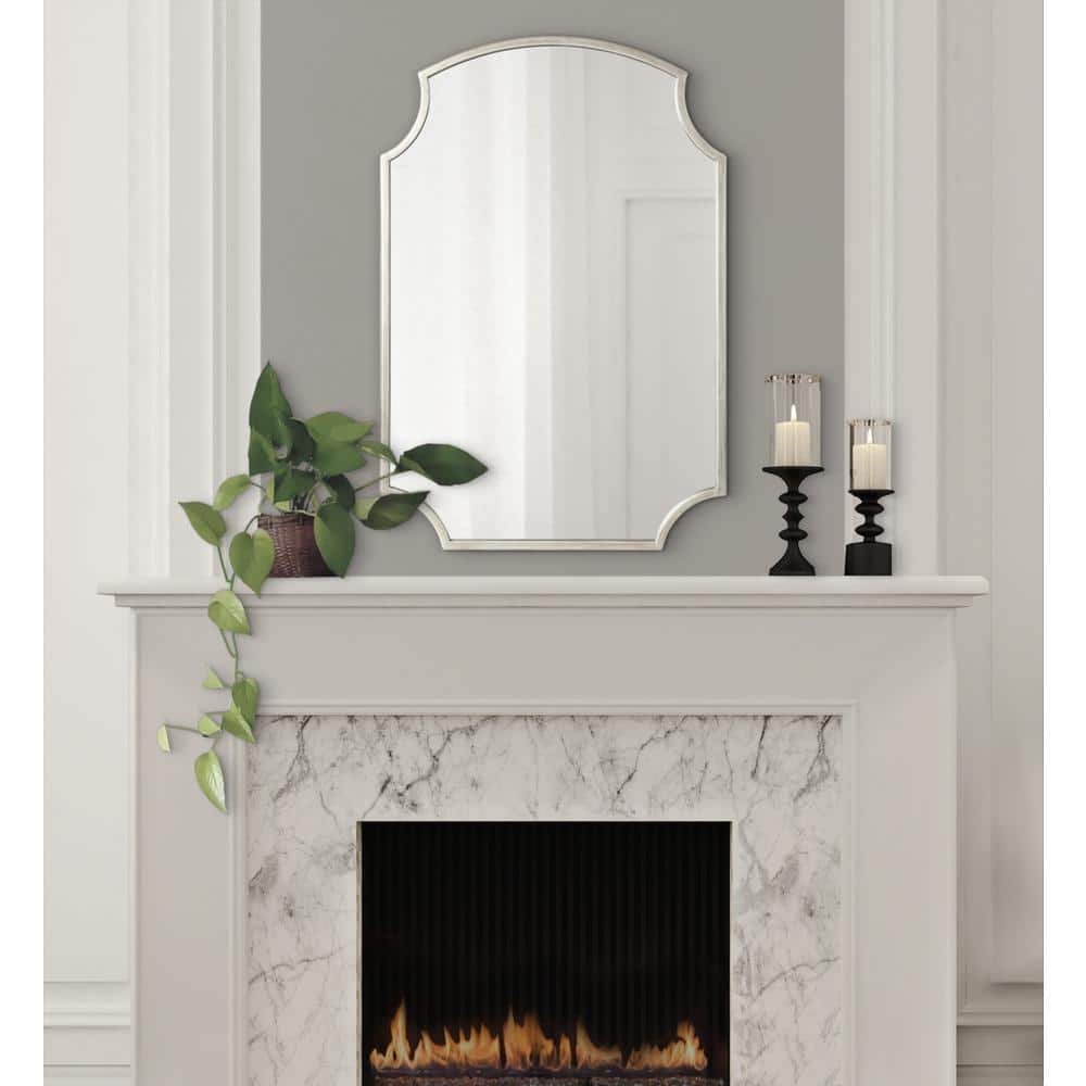Carlow Antique Silver Scalloped Vanity Wall Mirror