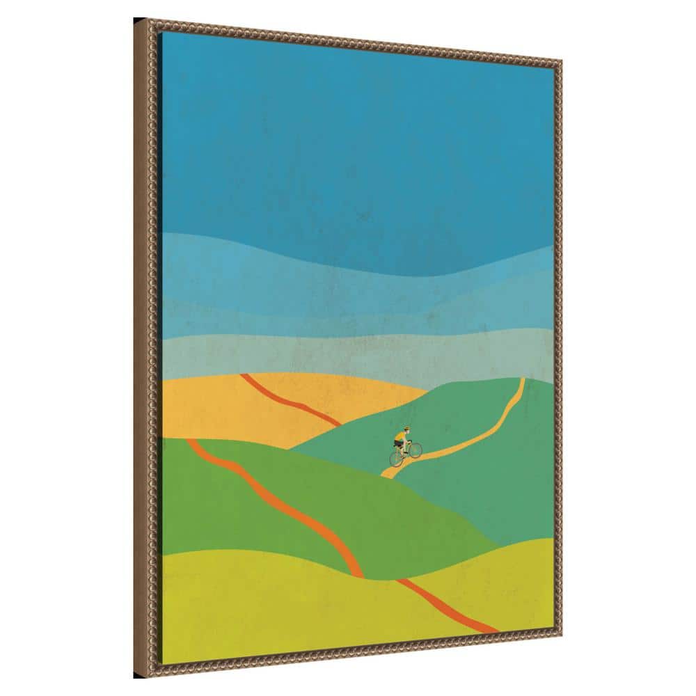 Vibrant Abstract Nature Vista Canvas Wall Art with Beaded Frame