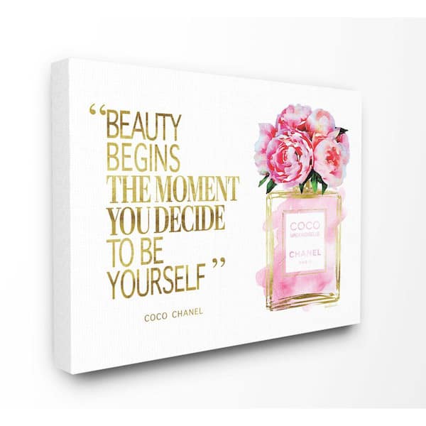 Stupell Industries 36 in. x48 in. "Fashion Designer Perfume Gold Pink Watercolor Inspirational Word "by Amanda Greenwood Canvas Wall Art