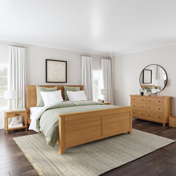 A Night In Texas 4枚セット HOMESTYLES Oak Park 4-Piece Oak King Bedroom Set 5910-6022O