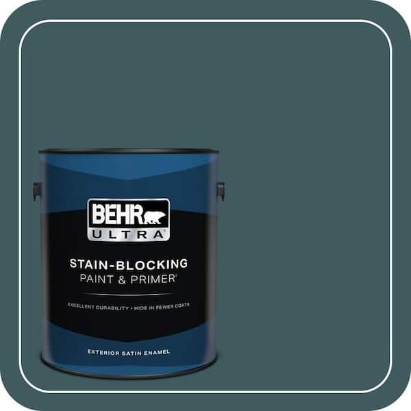 BEHR ULTRA 1 gal. #510F-7 Teal Forest Satin Enamel Exterior Paint & Primer