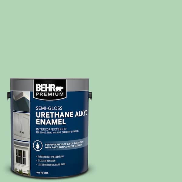 BEHR PREMIUM 1 gal. #M410-3 Enchanted Meadow Urethane Alkyd Semi-Gloss Enamel Interior/Exterior Paint