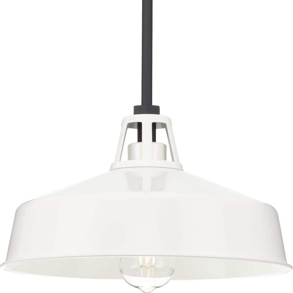 Cedar Springs White Metal Farmhouse Outdoor Hanging Light