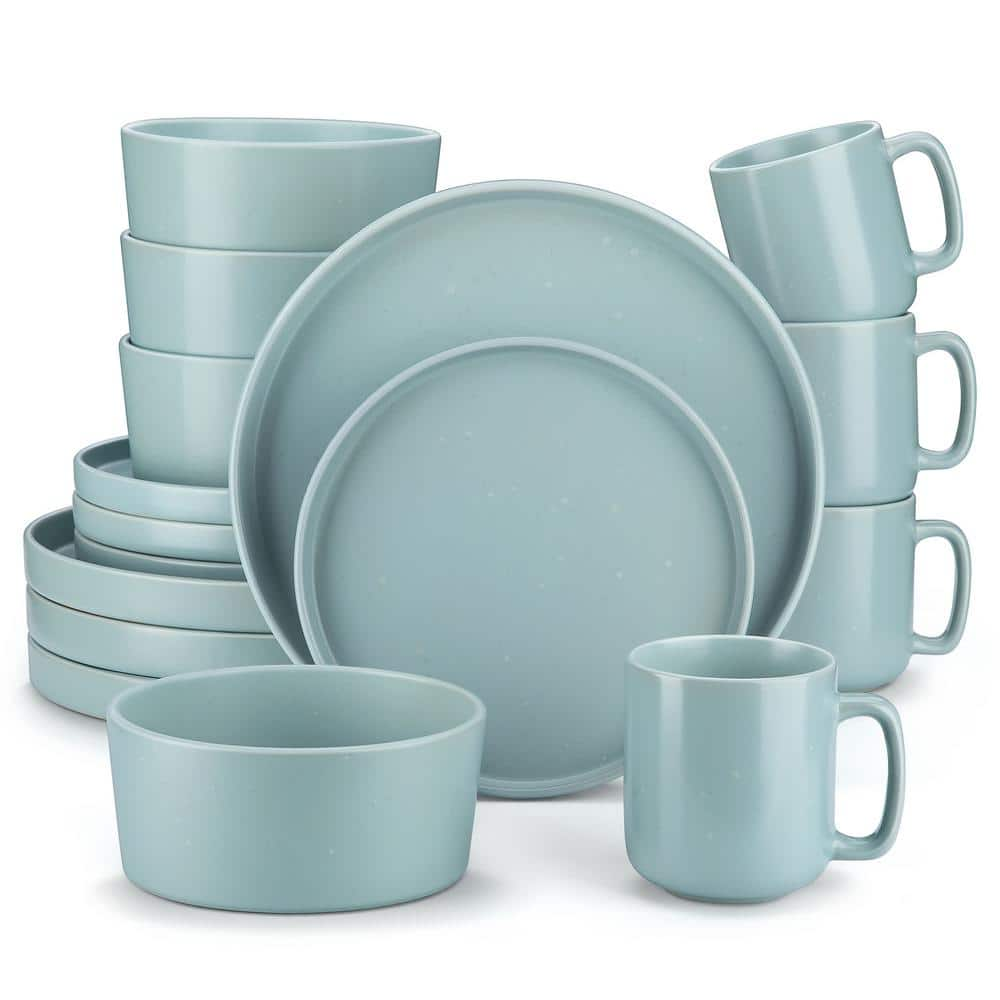 vancasso SNEF 16-Piece Blue Stoneware Dinnerware Set (Service for 4) VC ...