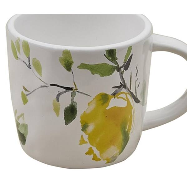 Split P Lovely Lemons 16 Oz Multicolor Ceramic Coffee Mug Set Of 4 3125 660 The Home Depot