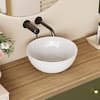 yulika Round Sink 14 in. Bathroom Sink Ceramic Vessel Sink Bathroom ...