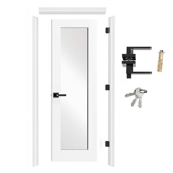 白い陶器のトイレ用プルハンドル インダストリアル系 バスルーム /K514 TENONER 32 in. x 80 in. T-Shape Panel Wood Door with Quick