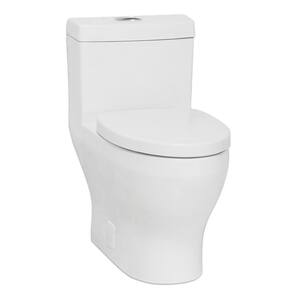 Cadence 1-piece 1.28/0.9GPF Dual Flush Flush Compact-Elongated Toilet in White, Seat Included