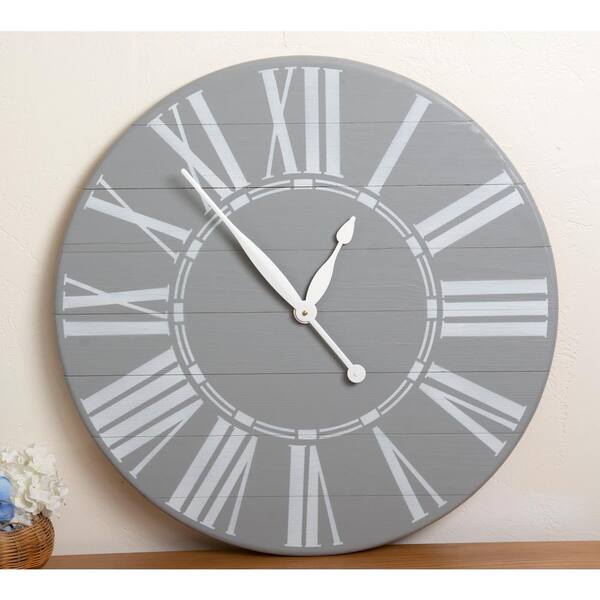 BrandtWorks Vintage Gray Farmhouse Wall Clock