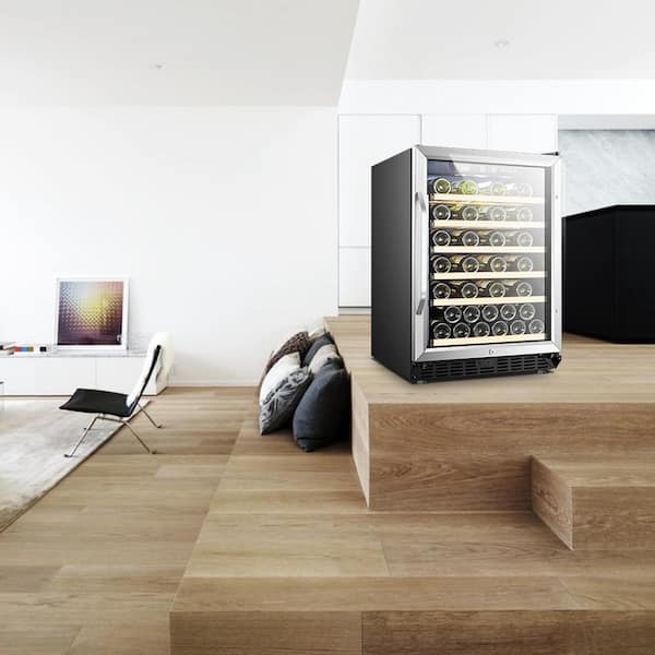 23 in. 52-Bottle Stainless Steel Single Zone Wine Refrigerator