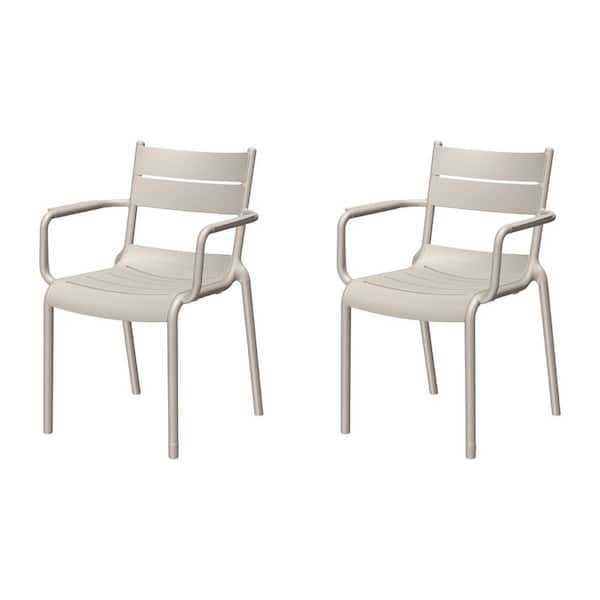 Lagoon Naples A Stackable Armchair Taupe, 2-Pieces