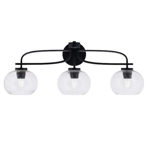 Unbranded Olympia 28.5 in. 3-Light Matte Black Vanity Light
