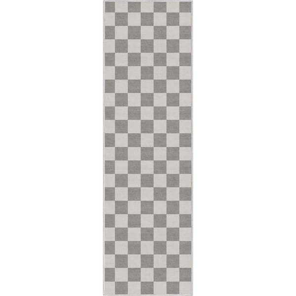 Well Woven Beige 2 ft. 3 in. x 7 ft. 3 in. Runner Flat-Weave Apollo Square Modern Geometric Boxes Area Rug