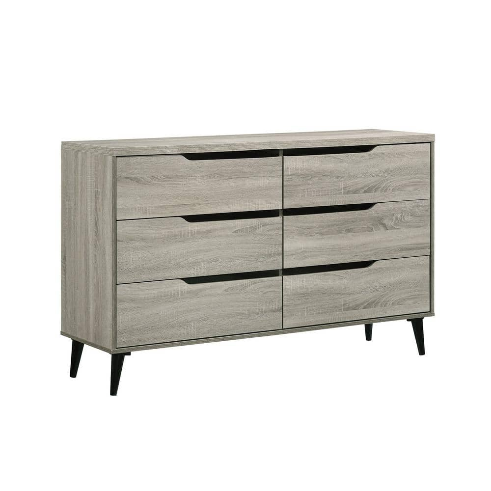 Picket House Furnishings Cohen 6-Drawer Dresser in Grey