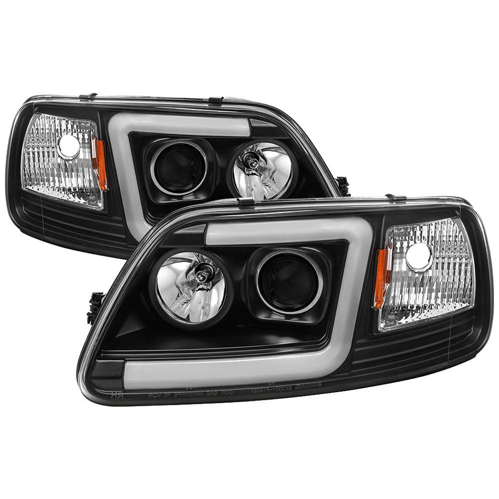 Black LED C-Bar Projector Headlights LED Tailights for 1997.8-2003 Ford F-150
