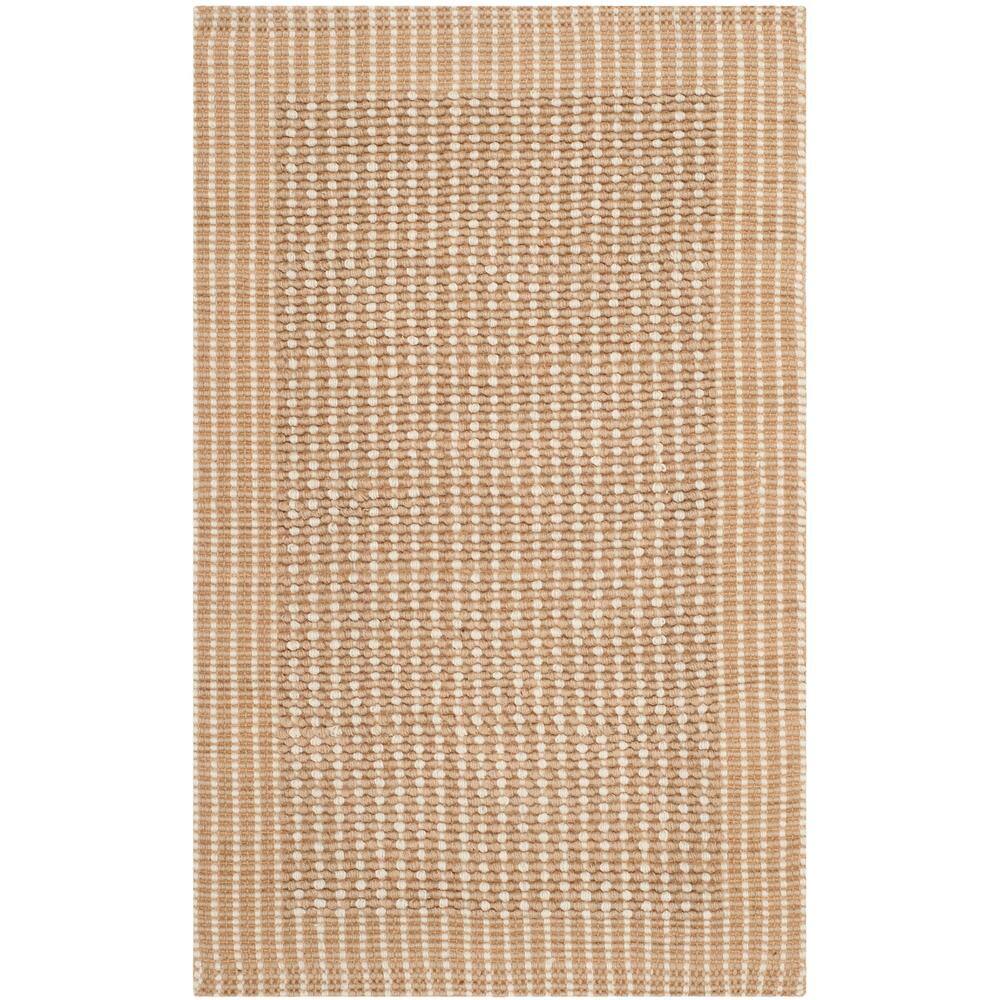Handmade Ivory Geometric Braided Jute 30" Square Accent Rug